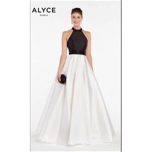 NWT Alyce Paris Formal Evening Gown 10 Gala Black Tie Pageant Red Carpet Prom